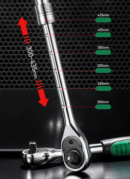 # Telescopic Ratchet Wrench Set - 72-Tooth Quick Release Adjustable Head Tool for Automotive Repair