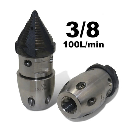 High Pressure Rotating Nozzle 1/2 M22 & 3/8 – Sewer & Sludge Cleaning Water Gun Nozzle for Pressure Washing