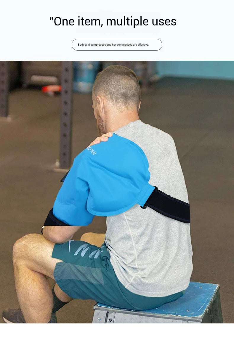 Adjustable Shoulder Ice Pack Wrap — Hot & Cold Gel Compress Support for Pain Relief & Injury Recovery