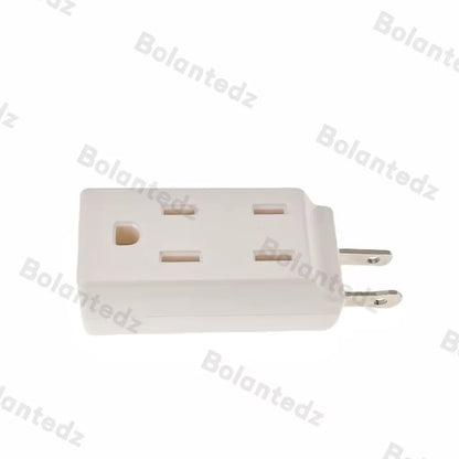 3-in-1 US Power Plug Adapter - NEMA 1-15R Two-Pin to Three-Pin Socket Converter for American Standard Plugs