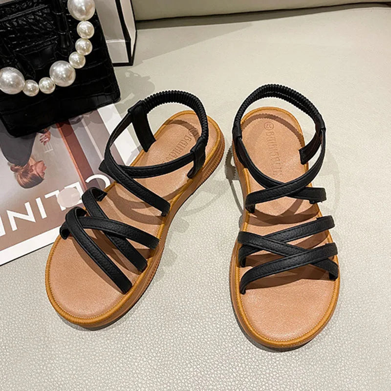 Women’s Classic Ankle Strap Sandals – Flat Soft Sole Summer Shoes, Casual Sandalias Mujer
