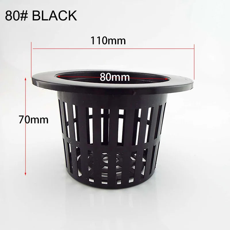 50pcs Hydroponic Mesh Net Baskets — Soilless Plant Nursery Cups for Veggie & Clone Growth