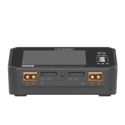 ToolkitRC M6DAC Dual Channel Smart LiPo Battery Charger – 200W AC, 350W DC x2, 15A for 1-6S LiHV PD 65W Discharger
