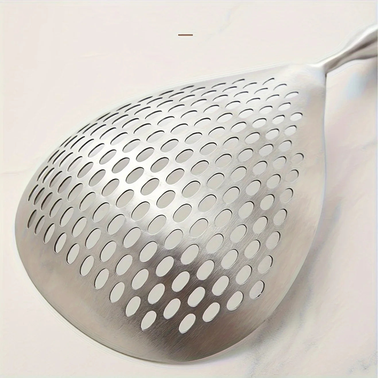 201 Stainless Steel Kitchen Strainer with Wood Handle – Pepper Seasoning Colander, Sieve & Cooking Scoop Spoon