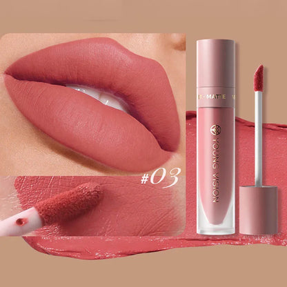 DUNUF Matte Velvet Lipstick - 8 Color Waterproof Plumping Square Tube Lip Gloss Makeup