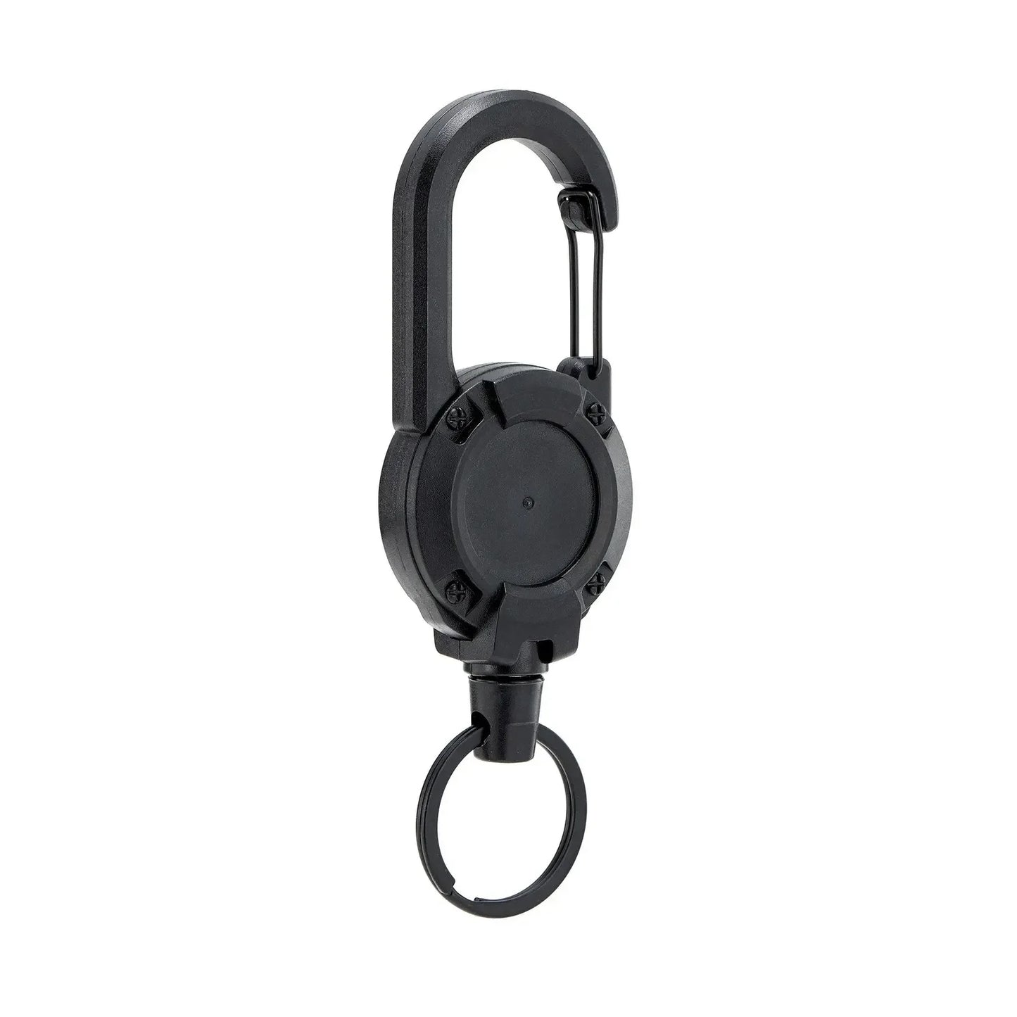 Retractable Heavy-Duty Carabiner Keychain — Steel Wire Rope Pull Reel, Spring Buckle, Outdoor Sports & Utility Tool