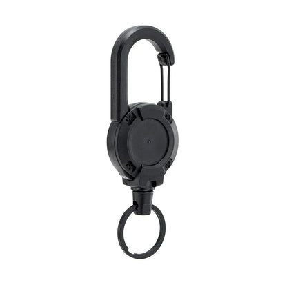Retractable Heavy-Duty Carabiner Keychain — Steel Wire Rope Pull Reel, Spring Buckle, Outdoor Sports & Utility Tool