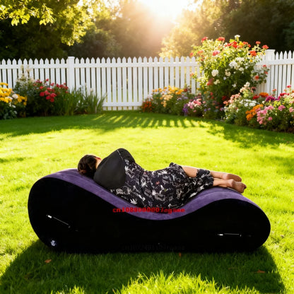 Modern Folding Sofa Bed - Portable Inflatable Travel Lounger with Armrests for Home, Garden, Beach & Camping