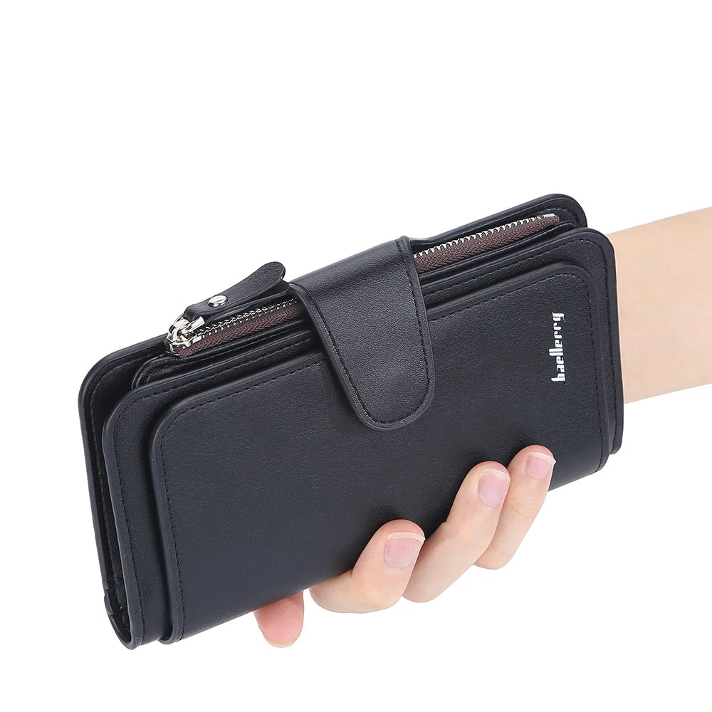 2024 Women’s Long Wallet – Custom Name Engraving, 15 Card Holders & Zippered Classic Purse