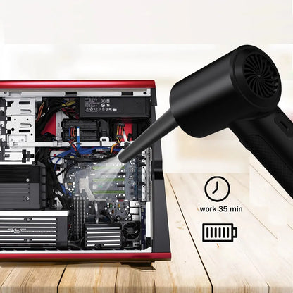 Compressed Air Duster for Computers - Portable Cordless Air Blower with LED Light for PC Keyboard, Car, and Cleaning