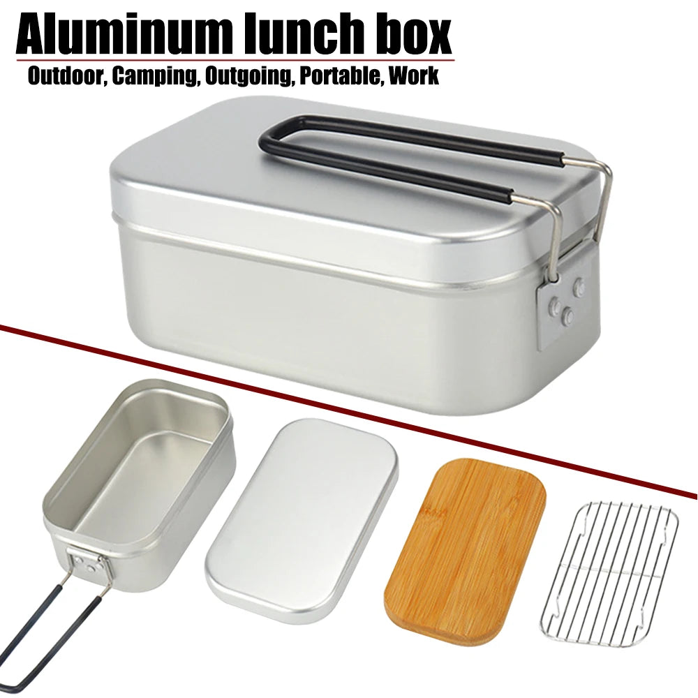 Ultralight Camping Tableware & Cookware Set - Lunch Box, Cooking Pots, Outdoor Cutlery, Picnic & Hiking Kitchen Accessories