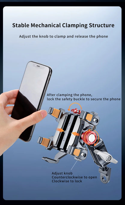 New Universal Motorcycle Phone Holder – High-Quality Alloy Shockproof Navigation Mount