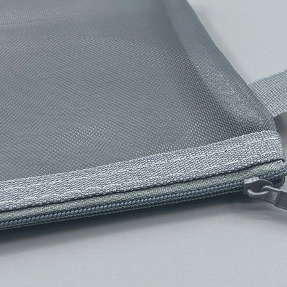 Large Transparent Mesh Pencil Case — Nylon Zip Storage Bag for School & Office Supplies