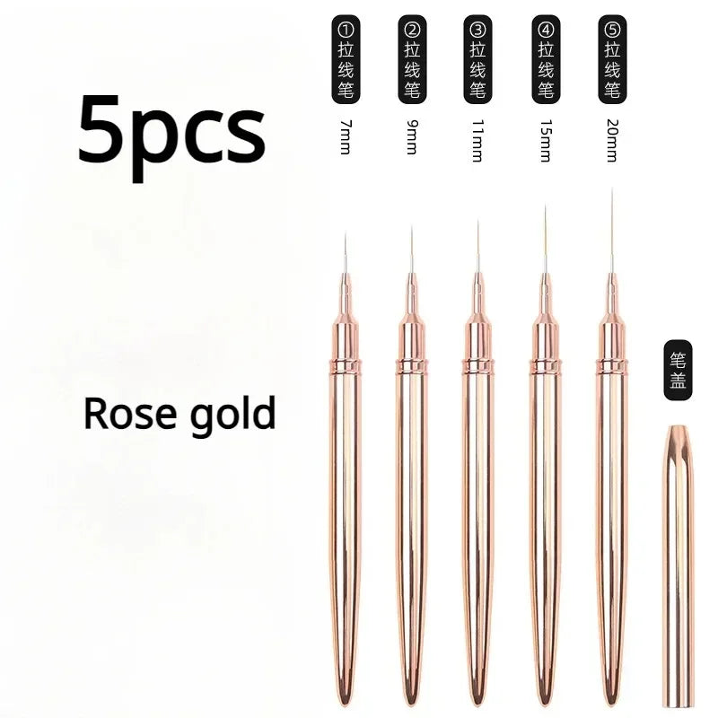 Nail Art Liner Brushes – Striping & Drawing Pens for Elongated Lines, 6–25mm Professional Manicure Design Tools