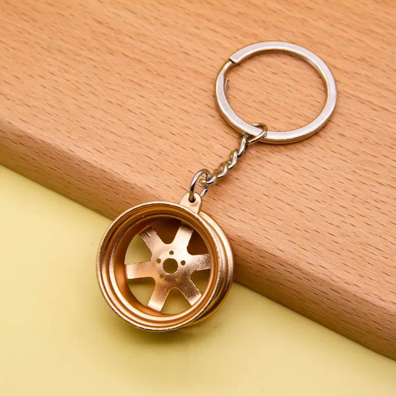 Creative Gear Head Keychain – Speed Gearbox & Turbo Hub Brake Disc Pendant for Car Keys, Shock Absorber Keyring