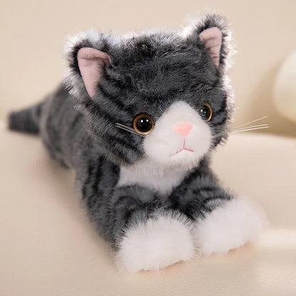 Cute Realistic Cat Plush Toy - Soft Stuffed Kitten in 5 Colors for Kids, Girls, and Valentine's Day Gifts