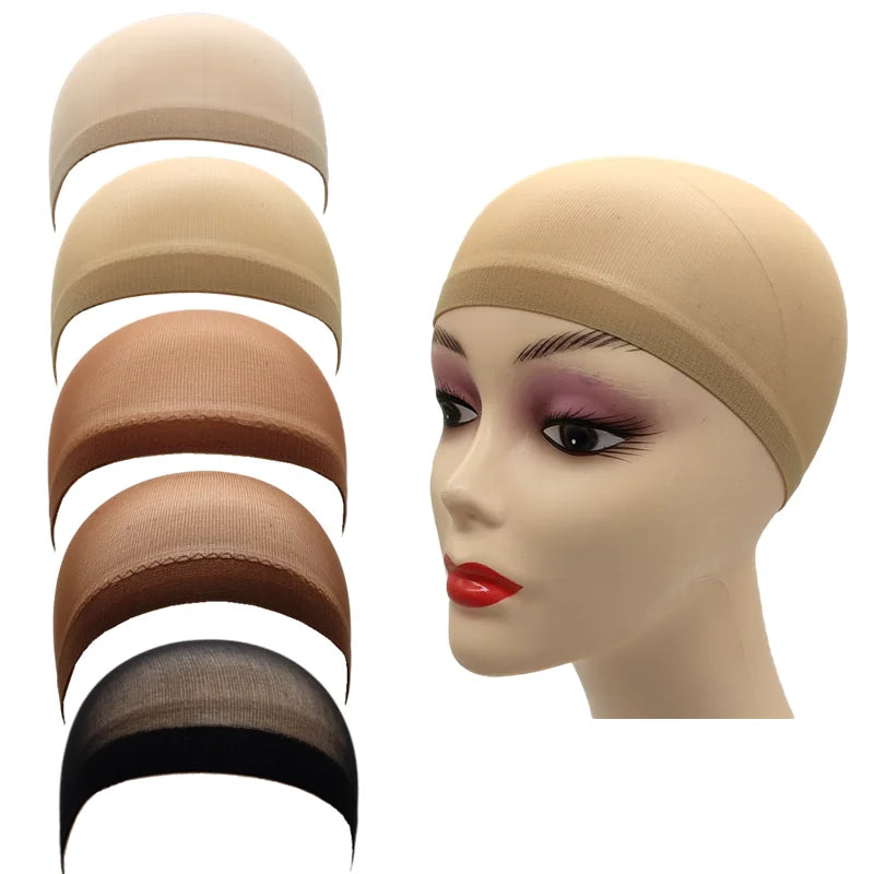 2PCS Stretch Mesh Wig Caps – Black & Brown Stocking Wig Cap for Weave, Hair Nets for Making Wigs