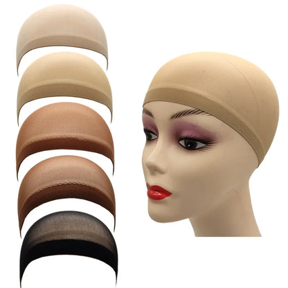 2PCS Stretch Mesh Wig Caps – Black & Brown Stocking Wig Cap for Weave, Hair Nets for Making Wigs