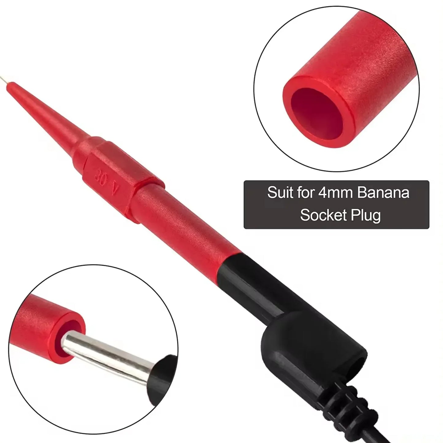 10Pcs 30V Multimeter Test Lead Kit - Automotive Diagnostic Probe Extension with 0.7MM Piercing Needle Tips