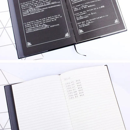 A5 Anime Notebook Set – Leather Journal, Feather Pen, Animation Art Writing Notepad with Necklace