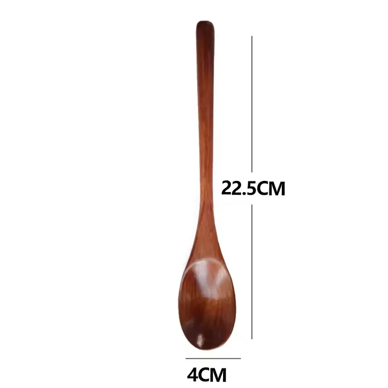 6Pcs Wooden Spoon Set – Natural Wood Kitchen Utensils for Soup, Dessert & Dinner Serving
