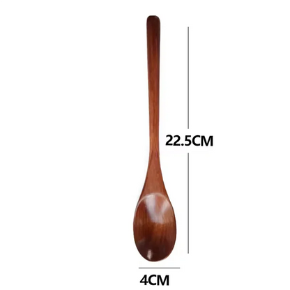 6Pcs Wooden Spoon Set – Natural Wood Kitchen Utensils for Soup, Dessert & Dinner Serving