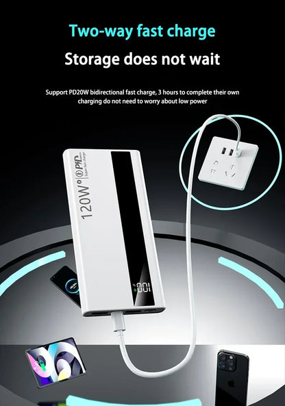 Xiaomi 500000mAh High-Capacity Power Bank — 120W Super Fast Charging Portable Battery Charger for iPhone, Samsung, Huawei