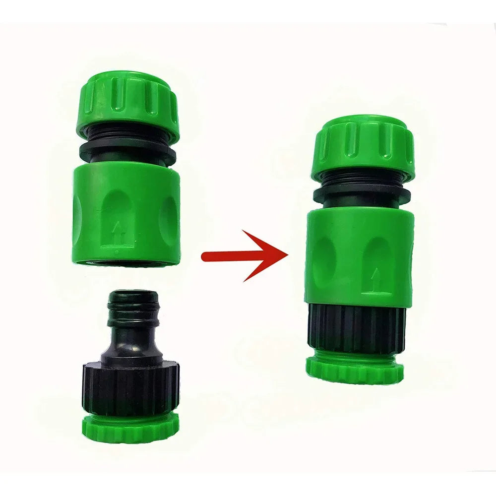 Garden Watering Hose Quick Connector Set – 1/2” ABS Double Male Coupling Adapter for Hose Pipe Extension