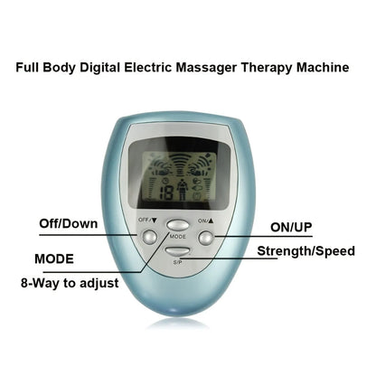 Micro Current Body Electric Massager: 8 Modes Multi-Function Massager with LED Display - Meridian Massage for Full Body Relief