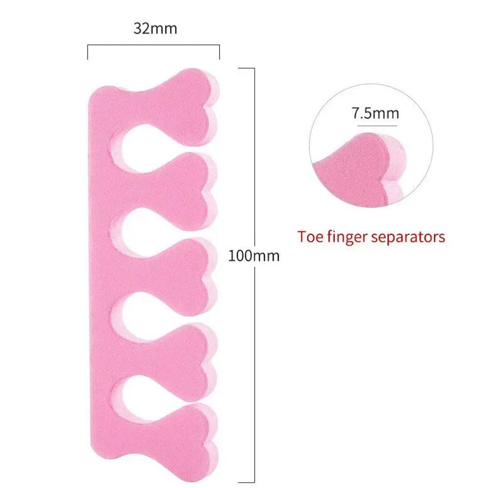 50 Pairs Soft Toe Separators – Flexible Heart Shape Nail Art & Pedicure Tools for Manicure Practice & Foot Care Support