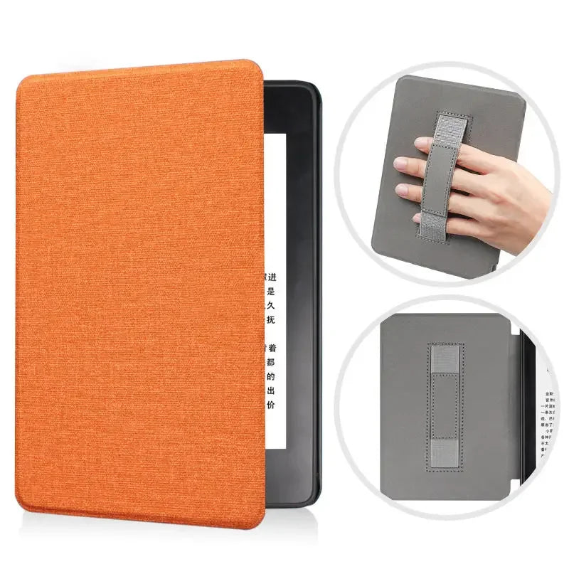 SA568B Leather Case for Kindle Paperwhite 12th Gen 2024 Signature Edition – 7-Inch Cover with Hand Strap & Auto Sleep