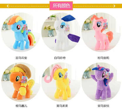 20cm My Little Pony Plush Toy – Twilight Sparkle, Rainbow Dash, Applejack, Rarity, Fluttershy & Pinkie Pie Soft Filled Doll Gift