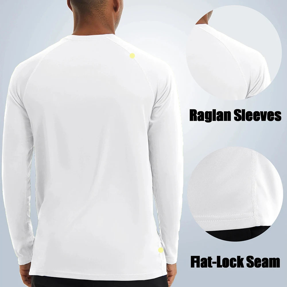 Men's UPF 50+ Sunscreen T-shirt – UV Protection Long Sleeve Quick-Drying Hiking & Fishing Top