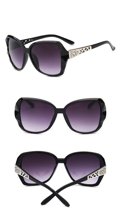 Fashionable Big Purple Sunglasses for Women - Luxury Brand Square Mirror Shades for Ladies