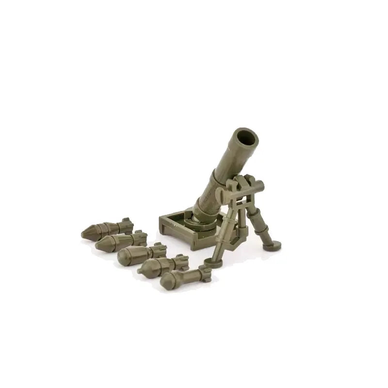 Military Building Blocks Soldier Set - Tactical Weapons Figures with Gatling Gun, Rifle, Mortar & Accessories Toy Kit