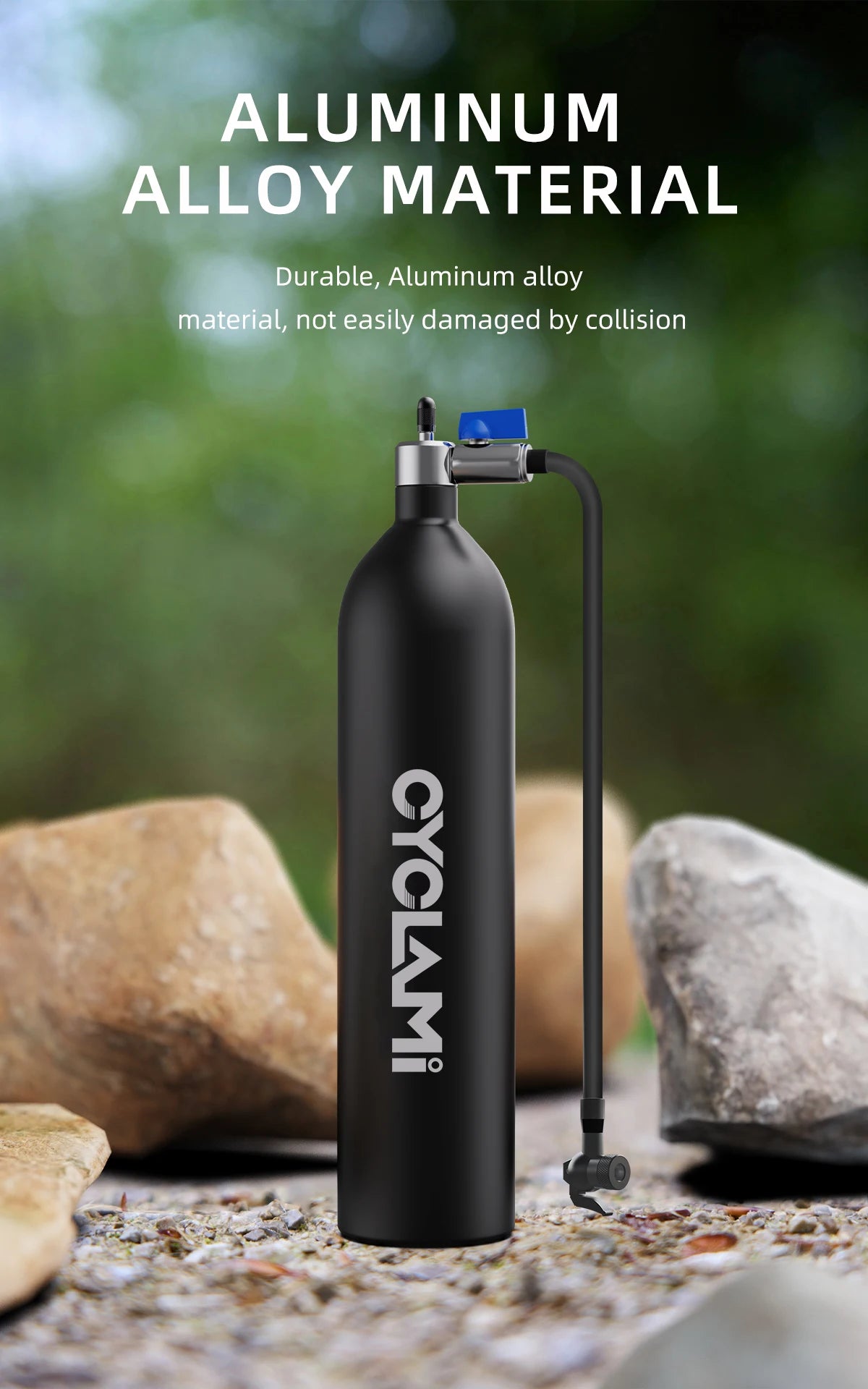CYCLAMI 1.2L Aluminum Tire Booster – MTB & Road Bike Tubeless Inflator Air Bottle with Valve Cylinder