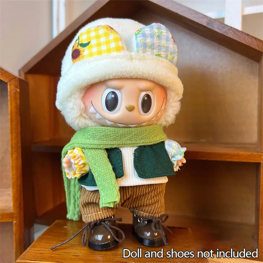 15-17cm Mini Labubu Doll Clothes — Idol V1 V2 Stylish Sports & Leisure Outfit Set | Doll Clothing Gift