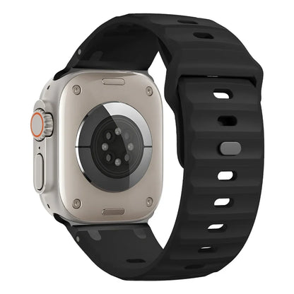 Sport Silicone & Stainless Steel Strap for Apple Watch — Fits Ultra 2 & Series 10/9/8/7/SE (44–49mm)