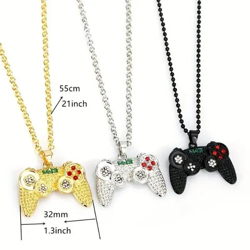 RAKOL Trendy Gamepad Lightning Stainless Steel Necklace for Women & Men, Gold Color Metal Pendant for Party & Everyday Jewelry