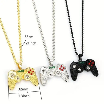 RAKOL Trendy Gamepad Lightning Stainless Steel Necklace for Women & Men, Gold Color Metal Pendant for Party & Everyday Jewelry