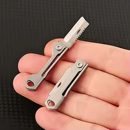 Mini Stainless Steel Folding Knife - Multi-Function Pocket Tool for Keychain, Camping & EDC