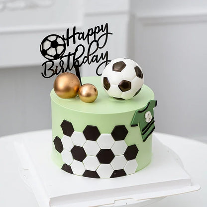 Soccer Cake Topper (Boy) – Football Party Decorations & Happy Birthday Cake Picks for Kids