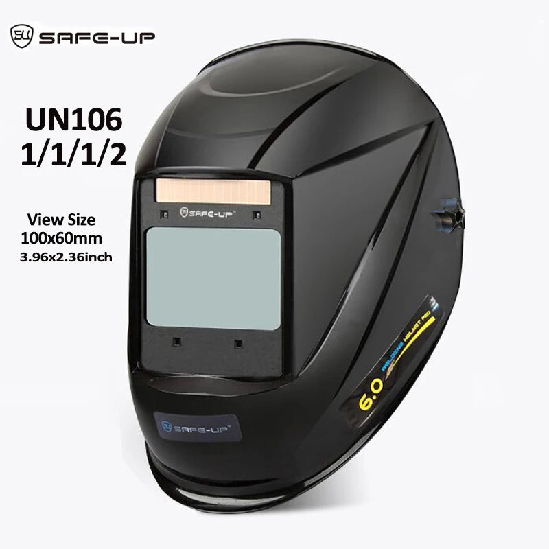 Auto Darkening Welding Helmet – TRUE Color 1/1/1/1 Large View 100x97mm with 4 Sensors for MIG/MAG/MMA