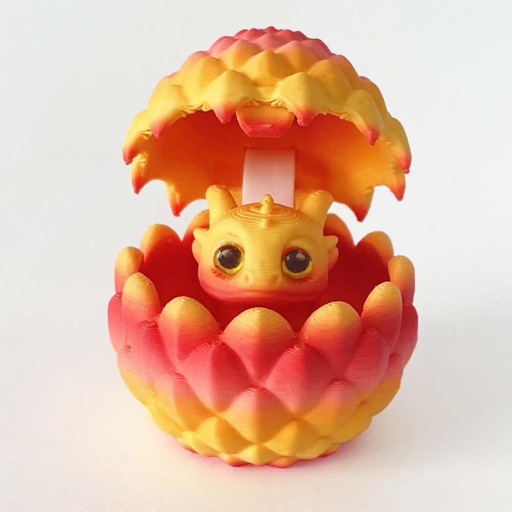 3D Printed Dragon Egg Ornament with Mini Dragon Inside – Decorative Home & Desktop Decor for Furniture and Christmas