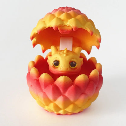 3D Printed Dragon Egg Ornament with Mini Dragon Inside – Decorative Home & Desktop Decor for Furniture and Christmas