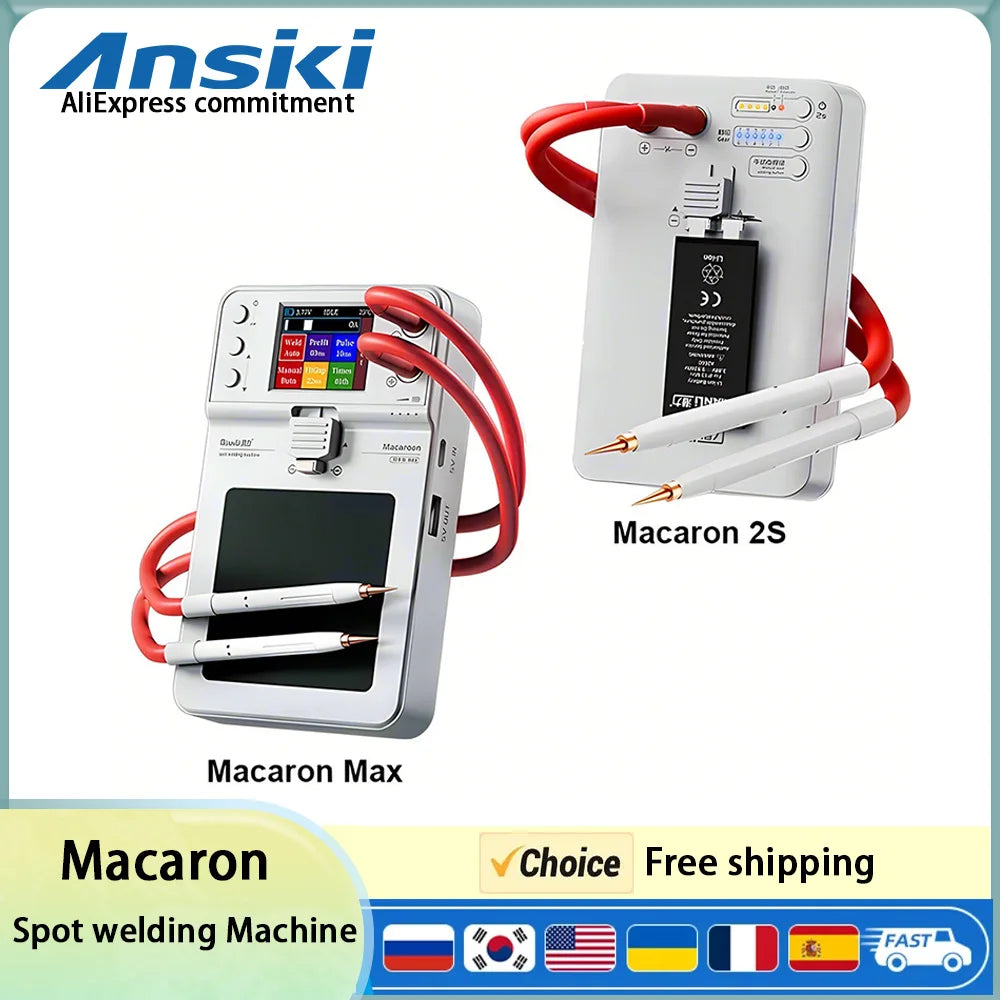 Macaron Portable Spot Welding Machine – Double Pulse Battery Welder for Mobile Phone & DIY Projects