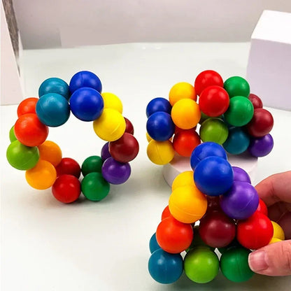 2025 3D Fidget Puzzle Ball Toy – Endless Twist & Turn Flexible Joint Stress Relief Desk Sculpture, Sensory Toy for Kids & Adults Gift