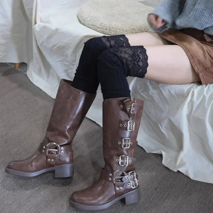 Thigh High Lace Lolita Socks for Women - Warm Autumn Winter Long Leg Stockings