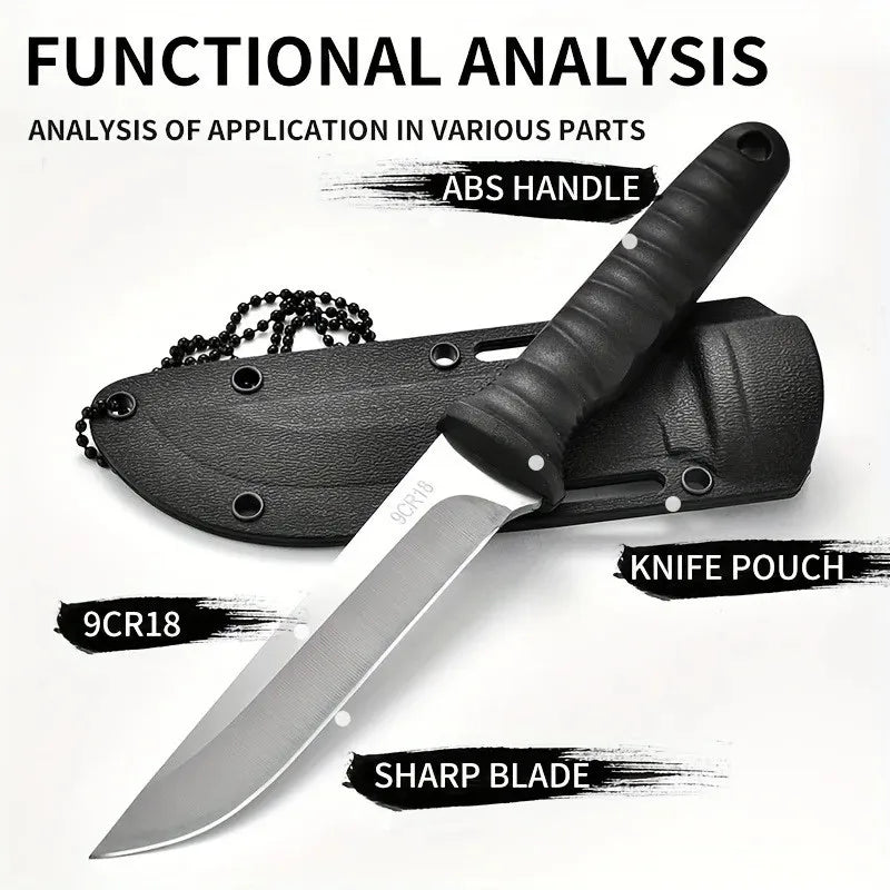 5Cr15Mov Stainless Steel Meat Cleaver & Boning Knife – Sharp Fishing Knife with Holster, Multifunctional Vegetable Peeler