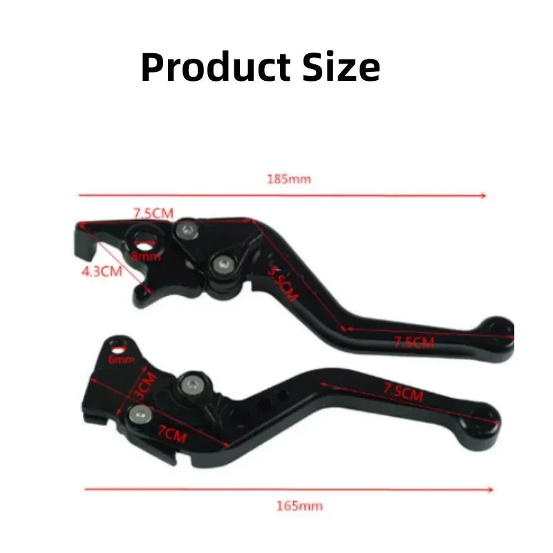 Universal Alloy Motorcycle Brake & Clutch Lever Handles — CNC Modified Pair for Motorbike Adjustment